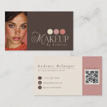 Modern Brown Ivory Pink Coral Makeup Artist