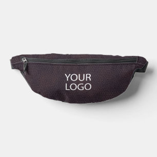 Modern Brown Leather Business Logo Name Fanny Pack