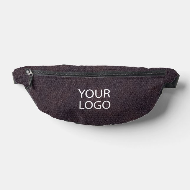 Modern Brown Leather  Business Logo Name Fanny Pack (Lay Down)