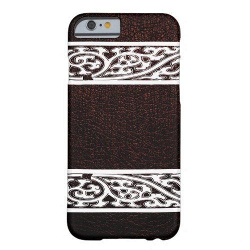 Modern Brown Leather Barely There iPhone 6 Case