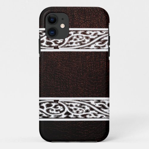 Modern Brown Leather iPhone 11 Case