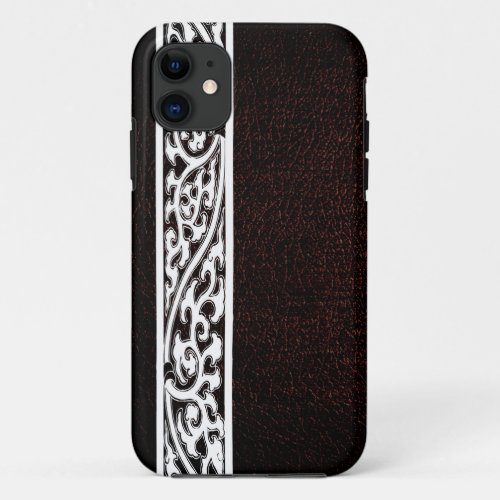 Modern Brown Leather iPhone 11 Case