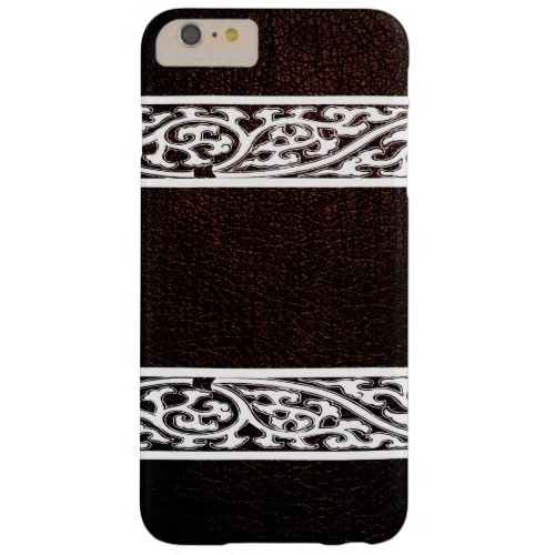Modern Brown Leather Barely There iPhone 6 Plus Case