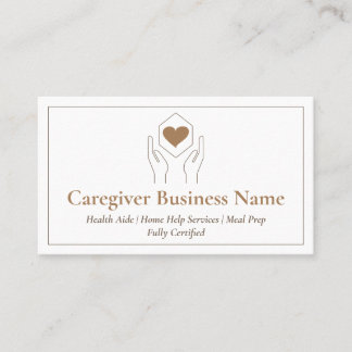 Modern Brown Minimal Caregiver Business Card