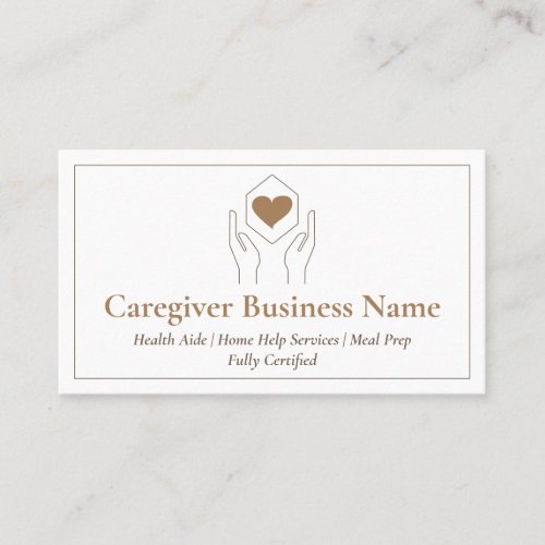 Modern Brown Minimal Caregiver Business Card