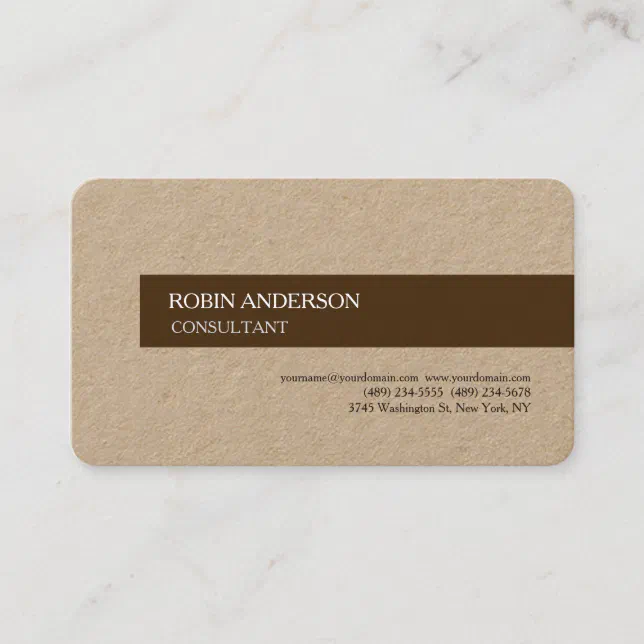 Modern Brown Minimalist Plain Professional Trendy Business Card | Zazzle
