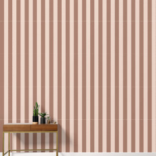 Modern Brown Mocha Spanish White Narrow Stripes Wallpaper
