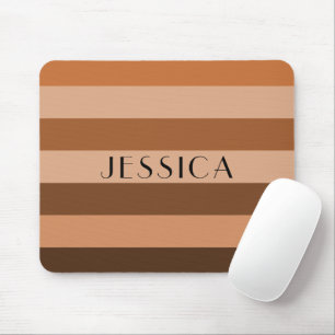 Modern Brown Name Mouse Pad