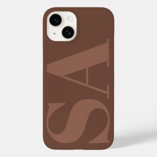 Modern brown natural initial minimal contemporary  Case_Mate iPhone 14 case