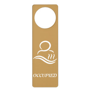 Modern Brown Occupied Bathroom Door Hanger