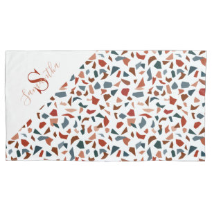 Modern Brown Pattern Monogram Pillow Case