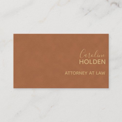 Modern Brown Pebbled Leather Texture Professional Business Card