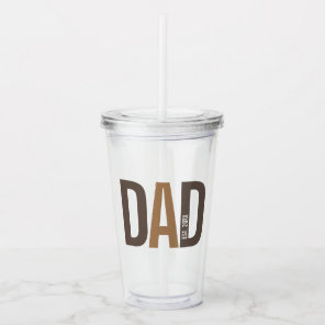 Modern Brown Personalized Dad Established Acrylic Tumbler