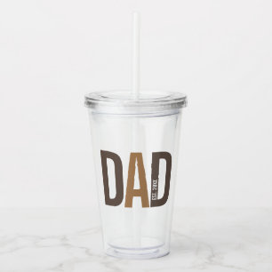 Modern Brown Personalized Dad Established Acrylic Tumbler