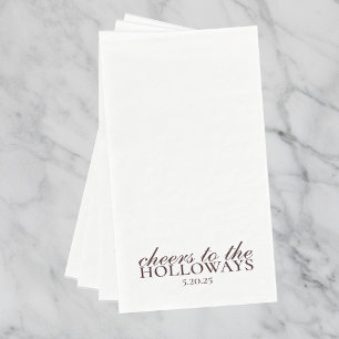 Modern Brown Personalized Wedding Guest Towels 