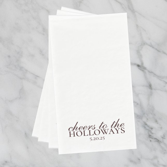 Modern Brown Personalized Wedding Guest Towels  (Modern Elegant Mousse Brown Wedding Suite Theme with options to personalize for your special day.)