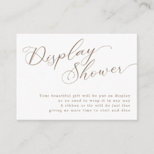 Modern Brown Script Bridal Shower Display Shower Enclosure Card