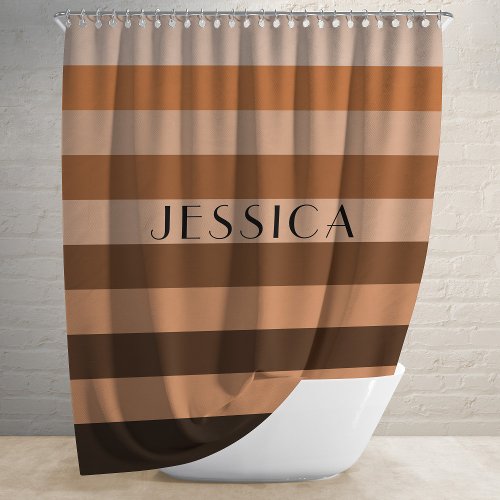 Modern Brown Stripes Pattern  Shower Curtain