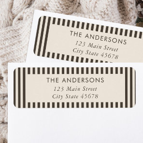 Modern Brown Stripes Return Address Label