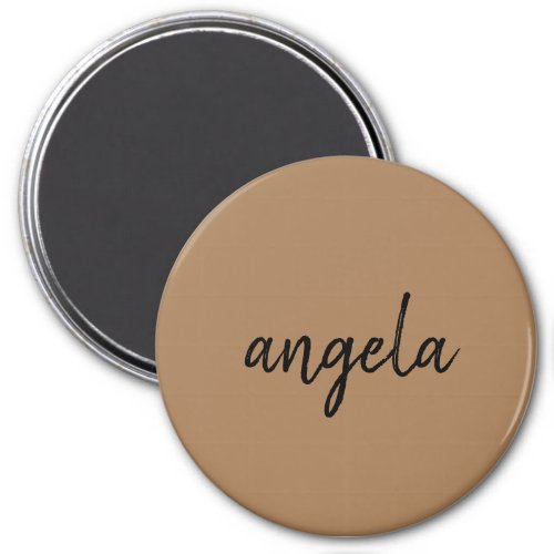 Modern brown stylish custom name magnet