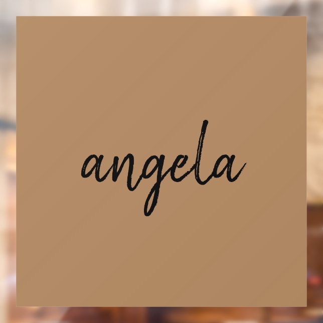 Modern brown stylish custom name window cling (Sheet 2)