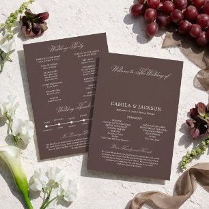 Modern Brown Wedding Flat Program