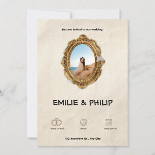 Modern Brown Wedding Invitation