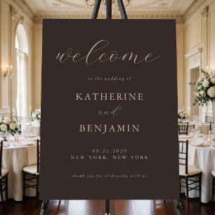 Modern Brown Wedding Welcome Foam Board
