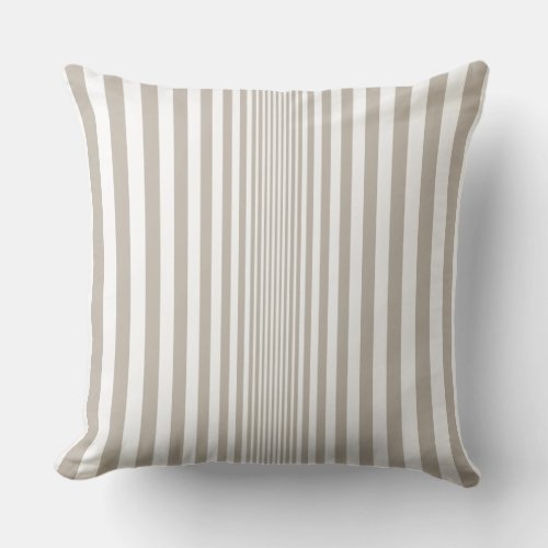 Modern Brown  White Ascending Stripes Patterned Throw Pillow