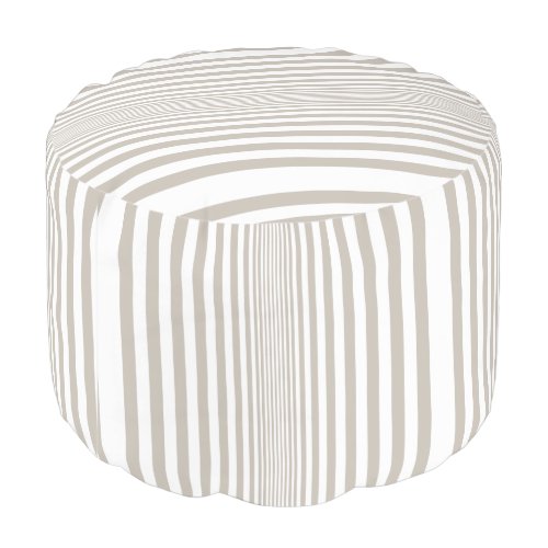 Modern Brown  White Ascenting Stripes Patterned Pouf