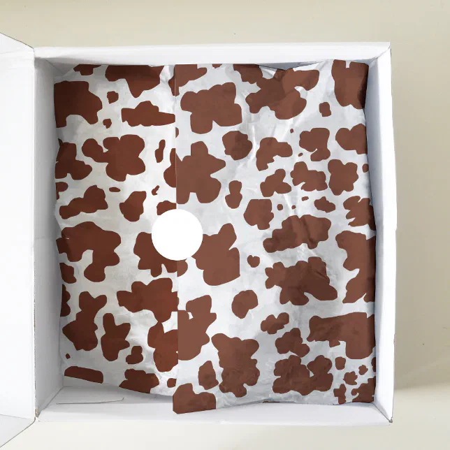 Modern Brown White Cow Skin Texture Animal Print Tissue Paper | Zazzle