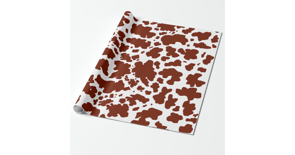 Modern Brown White Cow Skin Texture Animal Print Wrapping Paper | Zazzle