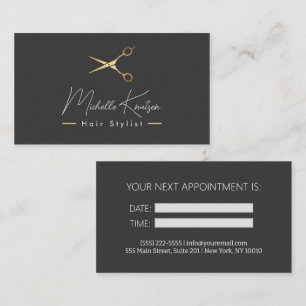 Modern  Brown white Hairstylist Appointment Card