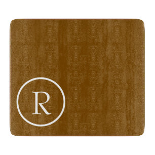 modern Brown &White Monogram Cutting Board