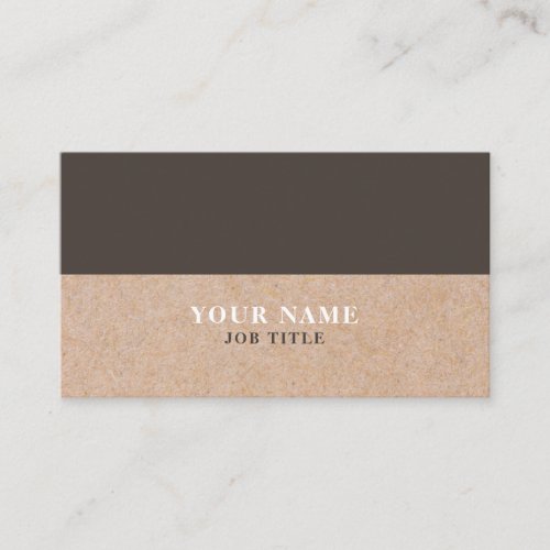 Modern Brown White PRINTED Kraft Business Card