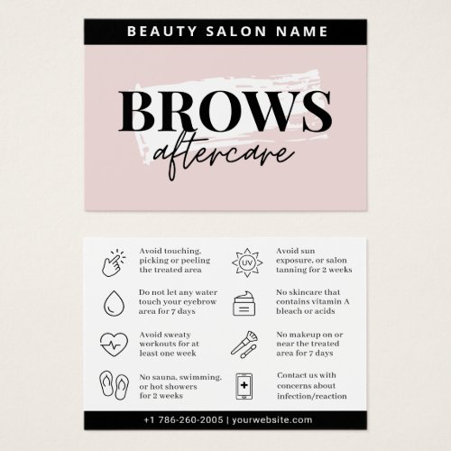 Modern Brows Aftercare PMU Brow Instructions Card 