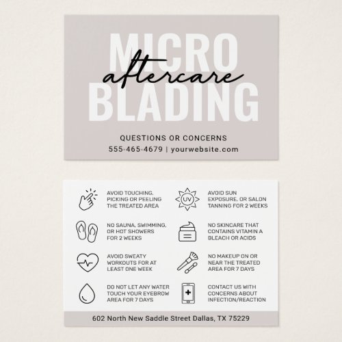 Modern Brows Aftercare PMU Brow Instructions Card 