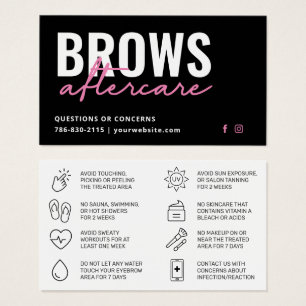 Modern Brows Aftercare PMU Brow Instructions Card
