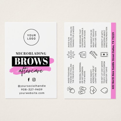 Modern Brows Aftercare PMU Brow Instructions Card