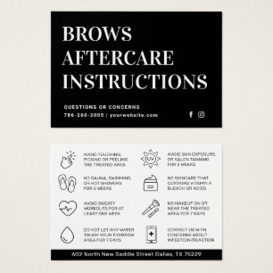 Modern Brows Aftercare PMU Brow Instructions Card