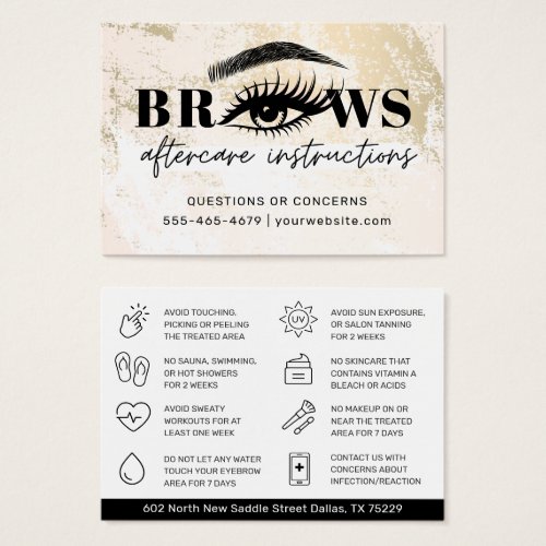 Modern Brows Aftercare PMU Brow Instructions Card