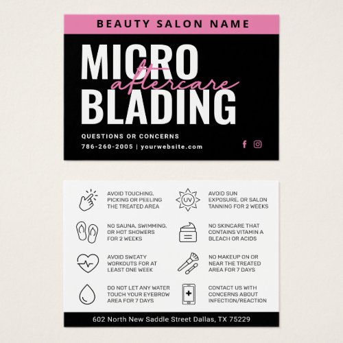 Modern Brows Aftercare PMU Brow Instructions Card 