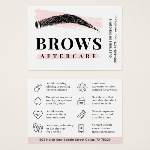 Modern Brows Aftercare PMU Brow Instructions Card