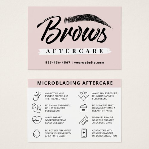 Modern Brows Aftercare PMU Brow Instructions Card 