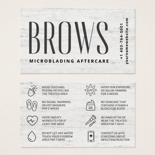 Modern Brows Aftercare PMU Brow Instructions Card