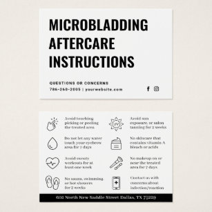 Modern Brows Microblading Instructions Card