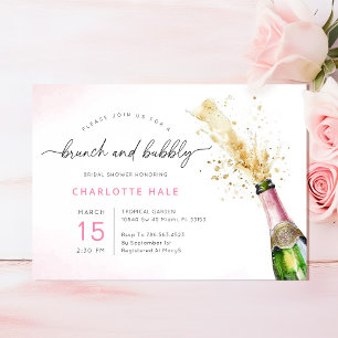 Modern Brunch and Bubbly Champagne Bridal Shower Invitation