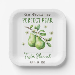Modern Brunch Greenery Perfect Pear Bridal Shower  Paper Plates