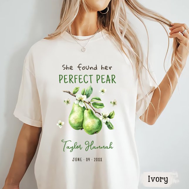 Modern Brunch Greenery Perfect Pear Bridal Shower  T-Shirt (Creator Uploaded)
