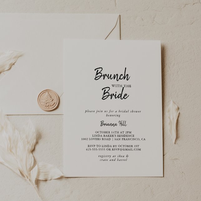 Modern Brunch with the Bride Shower Invitation (Creator Uploaded)
